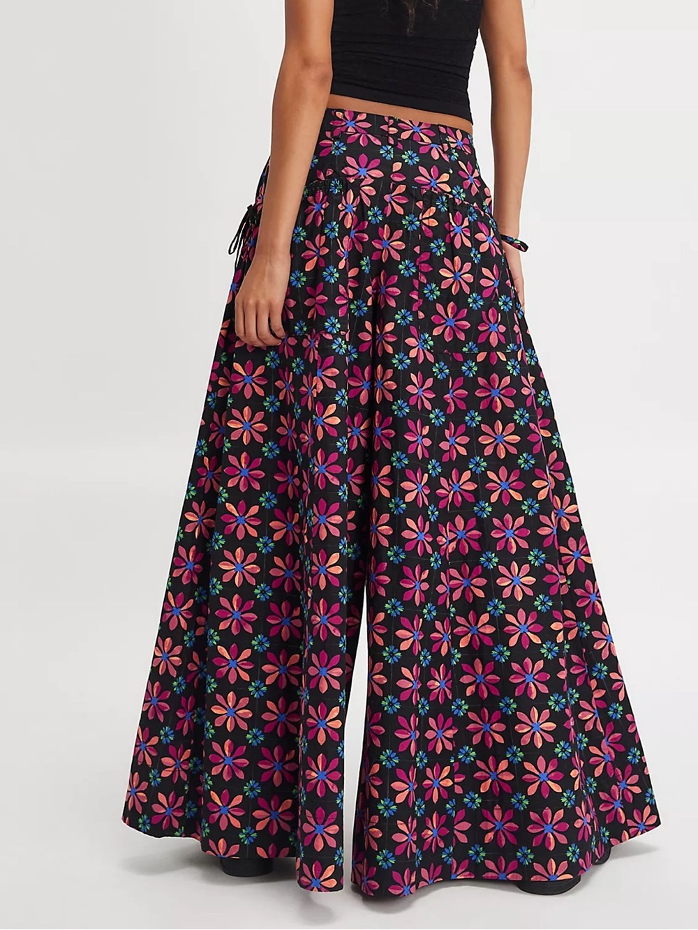 🌸 Free People 100% COTTON Miss You Most Printed Wide-Leg Pants SZ 8 NWT